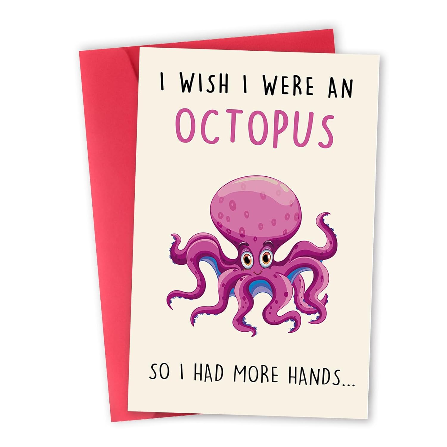 Funny Valentines Card Gifts For Men Women, Rude Valentine'S Day Cards Gifts For Him Her, Humor Anniversary Cards Gifts For Husband Wife Boyfriend Girlfriend, I Wish I Were An Octopus