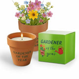 Gardening Candle Gifts For Women 6 Oz 2 In1 Terracotta Pot Gardening Scented Gifts For Valentine'S Day Pine, Star Anise, Cinnamon, Orange Mix Scented Candle For Gardeners Plant Lovers (White)