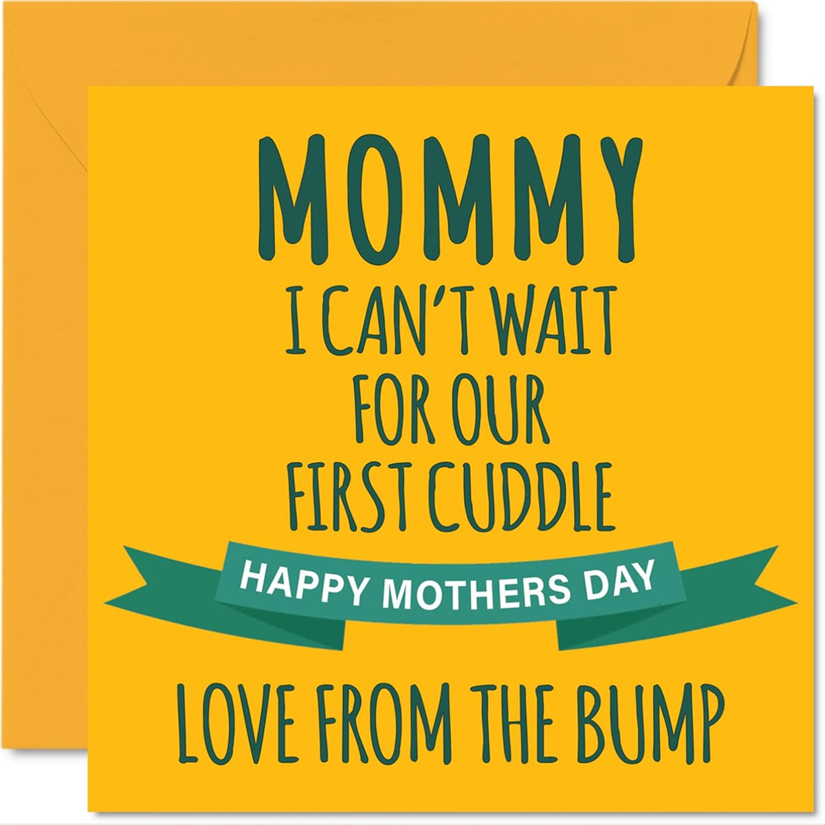 Fun Mothers Day Card For Mommy - First Cuddle - Happy Mother'S Day Cards For Mommy From Bump, Cute Mom Gifts, 5.7 X 5.7 Inch Special Greeting Cards For Mama Mom Mum Mummy