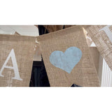 It’s a Boy Burlap Banner Light Blue Heart Decor for Baby Shower & Gender Reveal
