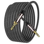 Aux Cable (20 Ft), [Copper Shell, Hi-Fi Sound] 3.5 Mm Male To Male Braided Auxiliary Cord Compatible With Headphone, Smartphone, Home/Car Stereo, Speaker, Echo & More