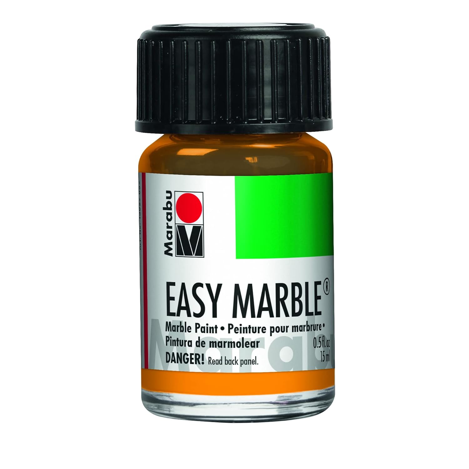 Marabu Easy Marble Paint - Metallic Orange - Set Your Creativity Alight with the Warm Glow of a Sun-Kissed Horizon in This Metallic Orange Shade - 15ml