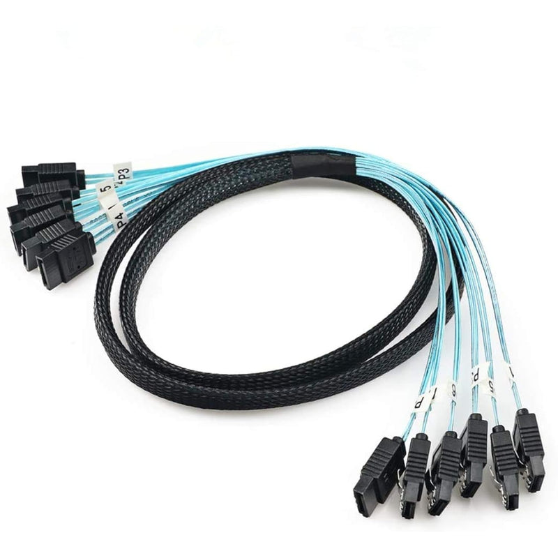 CABLEDECONN High Speed 6pcs/Set Sata 3 SATA Cable SAS Cable 6Gbps for Server 1