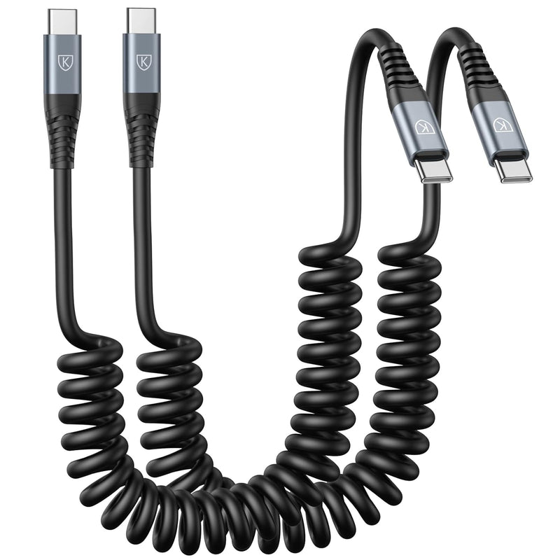 Usb C To Usb C Cable 3Ft, 2Pack Coiled Usb C Charger Cable Car, Type C Fast Ch