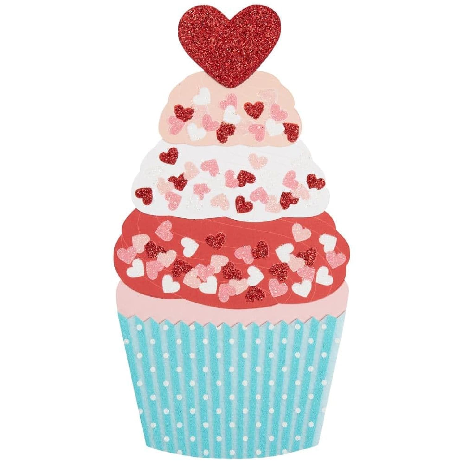 , Die Cut Cupcake Valentine'S Day Card