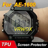 [3-Pcs] Tpu Screen Protector For Ae-1600 Ae-1600H-1Avcf Watch,Full Coverage Hd Tpu Clear Anti-Bubble And Anti-Scratch
