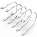 5 Pack 6 Inch Lightning to USB Charging Cable Short Fast Charger Cord for iPhone 12 11 XS XR iPad Air Mini