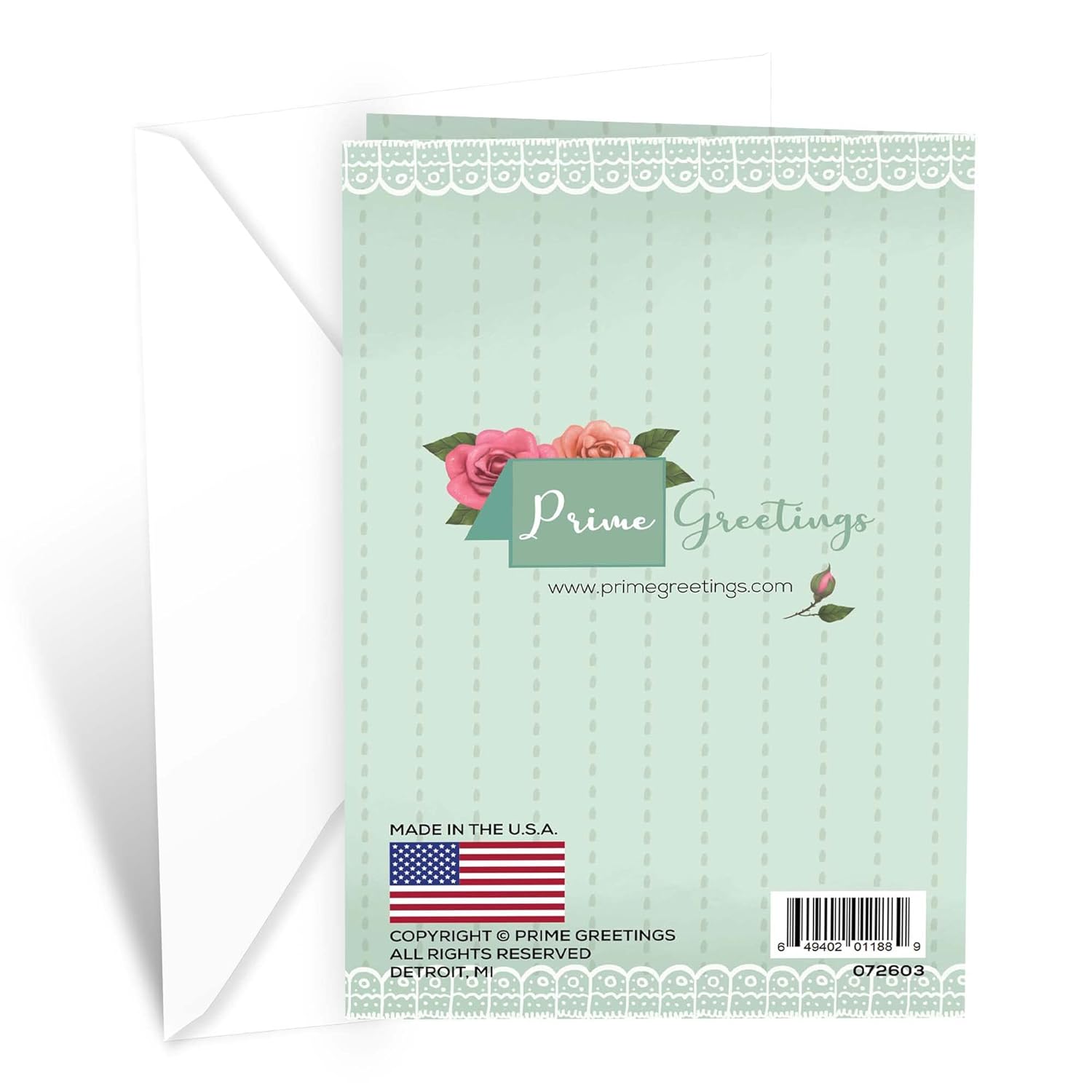Wife Valentine'S Day Card, Made In America, Eco-Friendly, Thick Card Stock With Premium Envelope 5In X 7.75In, Packaged In Protective Mailer (Flower Wreath)