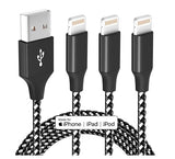 3 Pack Apple MFi Certified Lightning Charging Cable 10FT Nylon Braided Fast Charger for iPhone 14 13 12 11 iPad