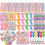 134 Pcs Axolotl Party Favors Included Squeeze Toys Straws Keychains Stamps Slap Bracelets Make Your Own Axolotl Stickers And Gifts Bags For Axolotl Birthday Party Supplies