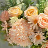 Artificial Flowers In Vase Fake Flowers Arrangement With Vase Silk Artificial Flowers Indoor For Decoration Home Office Table Centerpiece (Pink)