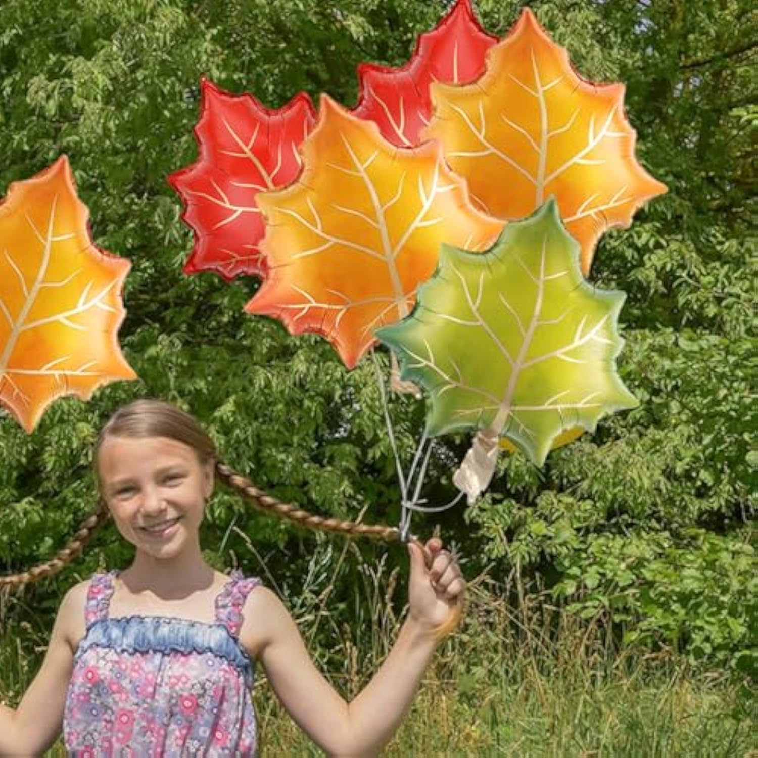 9 Pcs Fall Maple Leaf Foil Balloons 24 Inch Autumn Leaves Thanksgiving Party Decor
