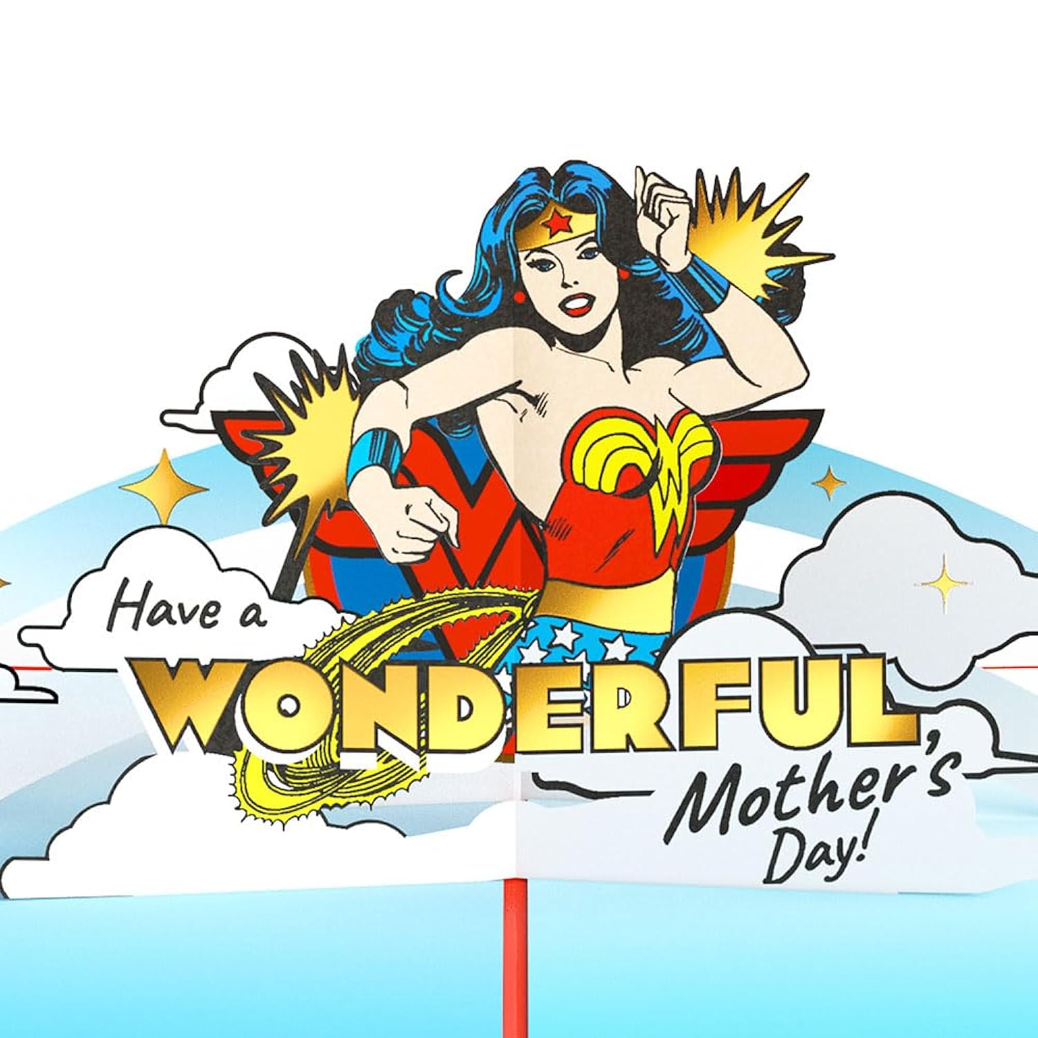 Mother'S Day Pop-Up Card For Her - 3D Wonder Woman Greeting Cards For Mom, Wife, Women - 5" X 7 Super Hero Card - Blank Notecard & Envelope Included