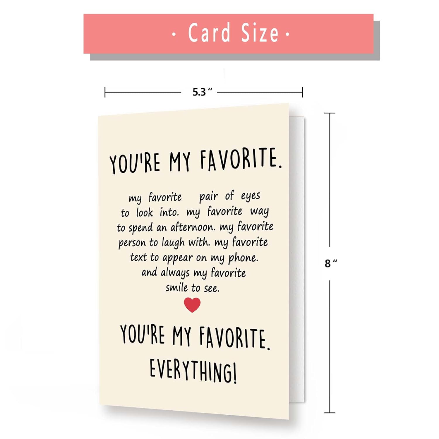 Happy Valentines Day Card For Him Her, Sweet Boyfriend Girlfriend Anniversary Bday Gifts, You Are My Favorite Everything