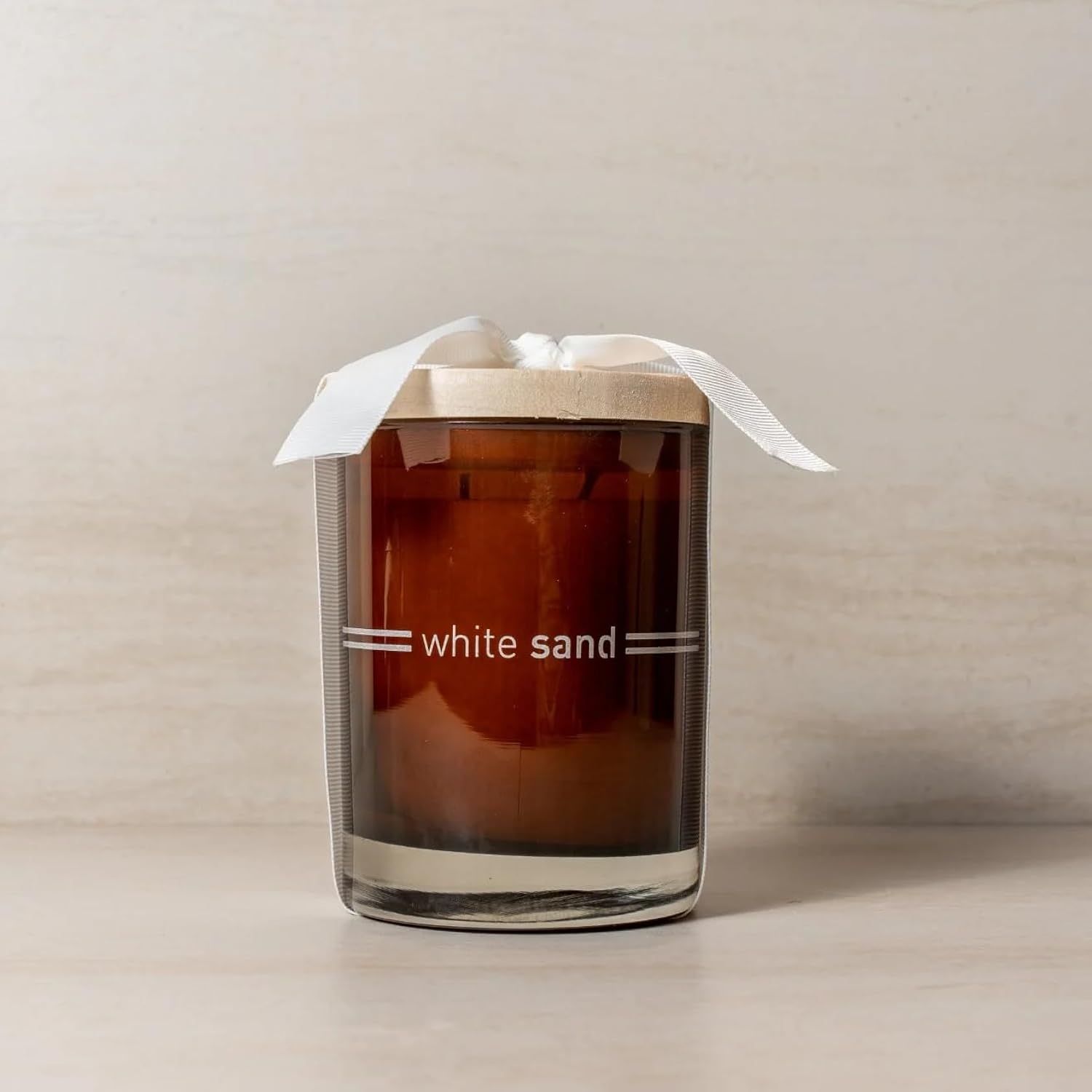 White Sand Scented Candle - Soy Wax Blend With Beach Inspired Fragrance - Long Lasting, Clean Burning Coastal Candle - Elegant Glass For Home Decor & Gifting | 9.5 Oz