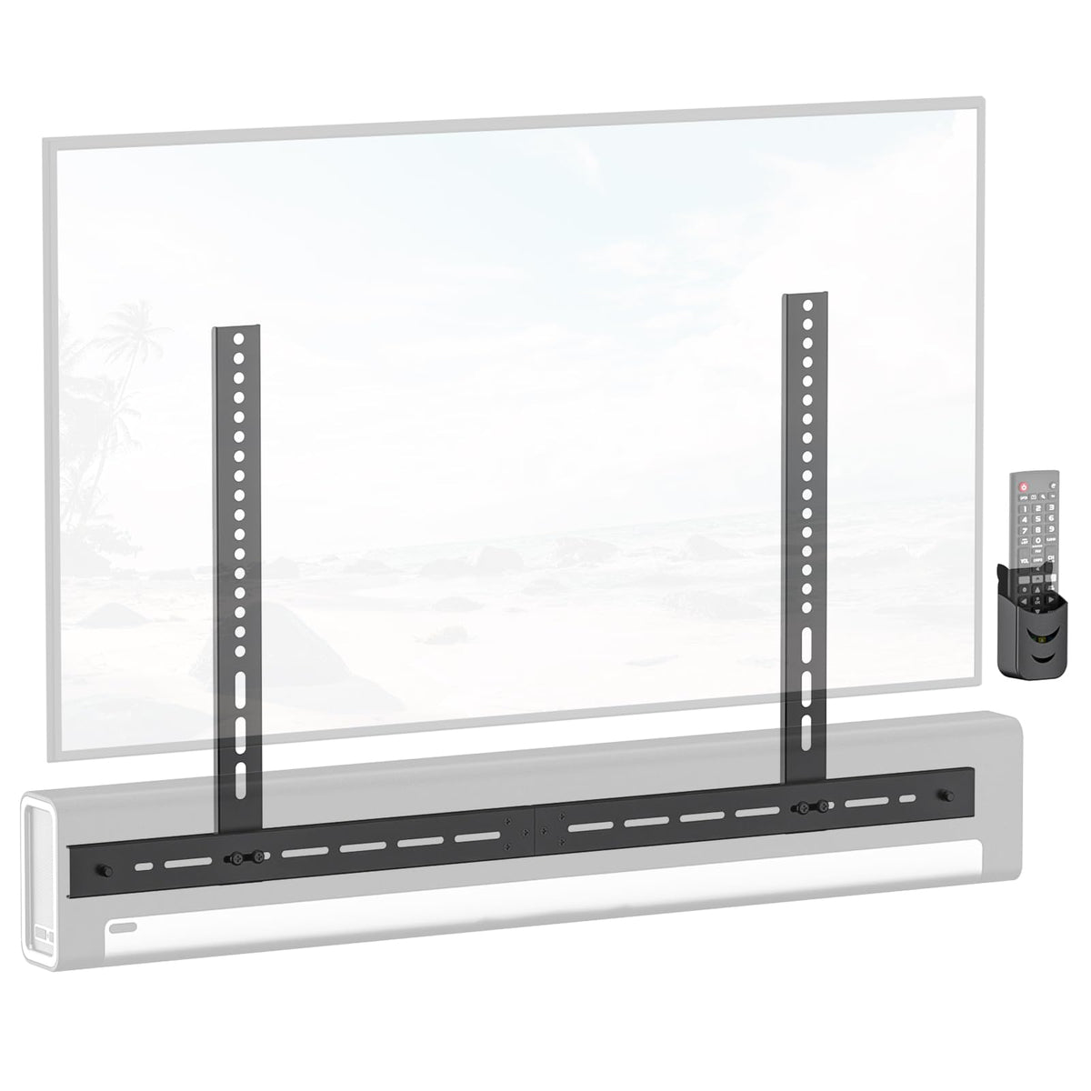 Sound Bar TV Mounts for Sonos Playbar TV Mount with Remote Holder - Adjustable Height Bracket for Sonos Play bar Mounting Under TVs Saving Space
