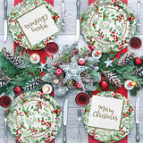 Christmas Party Supplies, Serve 50, Christmas Seasonal Holly Tableware Includes: Paper Dinner Plates, Dessert Plates, Luncheon Napkins And Beverage Napkins, Great For Party Decorations