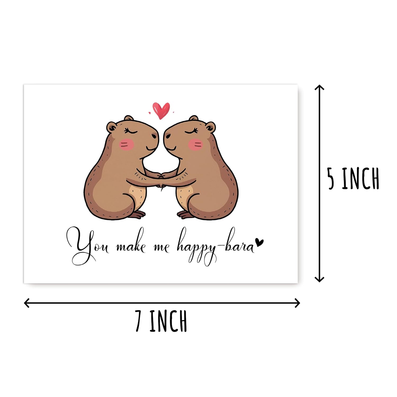 You Make Me Happy-Bara Card - Capybara Love Card - Capybara Valentines Card - Cute Anniversary Card - Capybara Card - Greeting Cad - Romantic Card