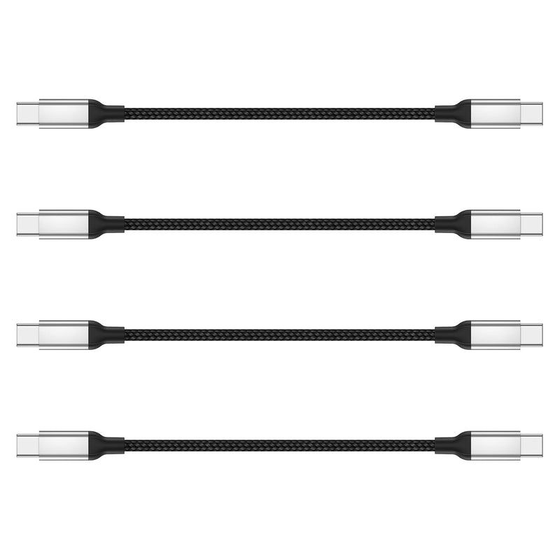 6Inch Usb C To Usb C Cable 4Pack, 60W(3A) Short Usb C Charger Cable, 0.5Ft Typ