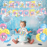 Cartoon Dog Party Set - Kawaii Banner, Cake Topper, Balloons for Kids Birthday