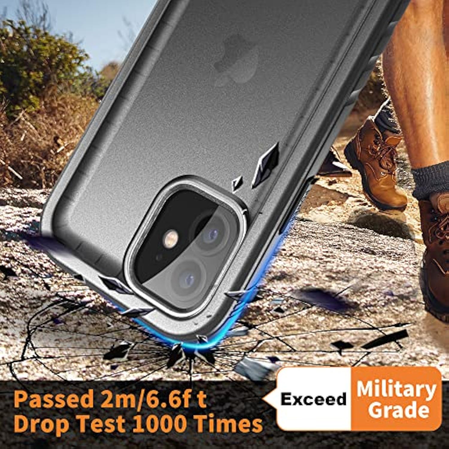 Compatible With Iphone 12/12 Pro Waterproof Case - Full Body Rugged Dustproof Shockproof Case With Built-In Screen Protector For Iphone 12/12 Pro 6.1'' (Black)