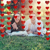 6Pcs Red Valentines Heart Garland Valentines Day Heart Banner Valentin