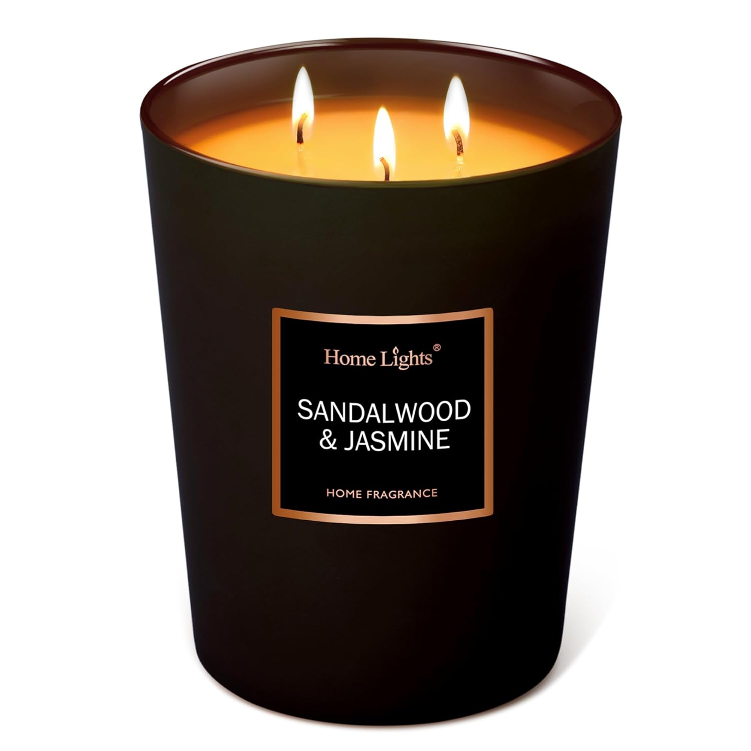 Homelights Scented Candles | Large Jar 33.3 Oz Natural Soy Candle | 130 Hrs With 3 Cotton Wicks, Sandalwood Jasmine Home Fragrance Candles Gift