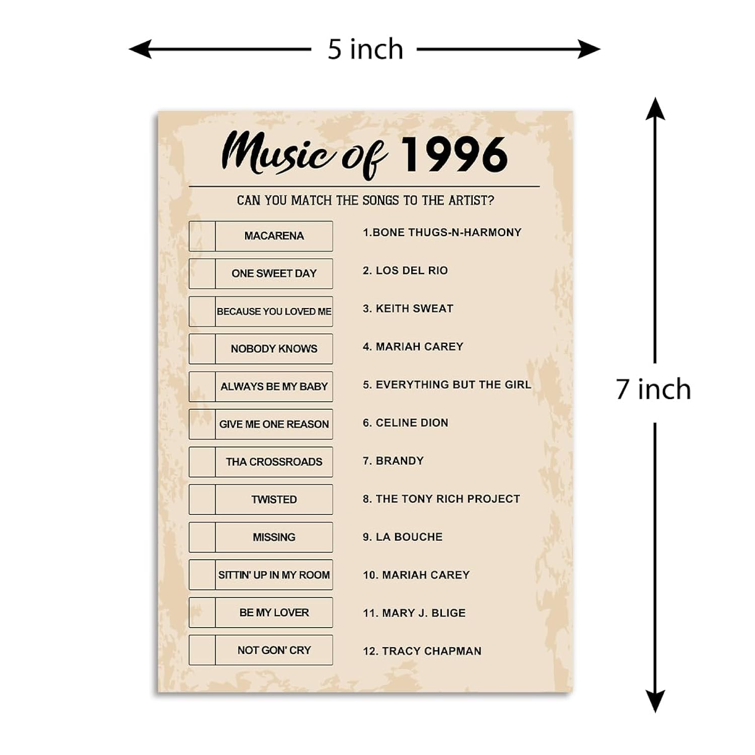 30Th Birthday Party Games, Music Of 1996 Games, Birthday Party Supplies For Adults, Fun 1996S Party Game?Pack Of 30 Cards