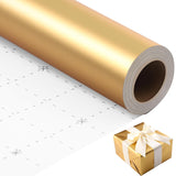 Gold Wrapping Paper Roll 17 In X 33 Ft Solid Matte Gold Metallic Wrapping Paper For Valentine'S Day Wedding Birthday Anniversaries Baby Shower Diy Bouquet