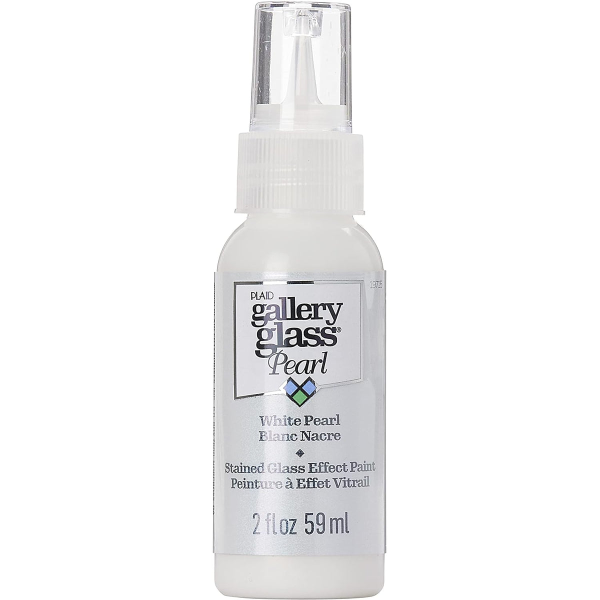 Gallery Glass, White Pearl Stained Glass 2 fl oz Brilliant Smooth Finish Paint, Perfect for Easy to Apply DIY Arts and Crafts, 19715