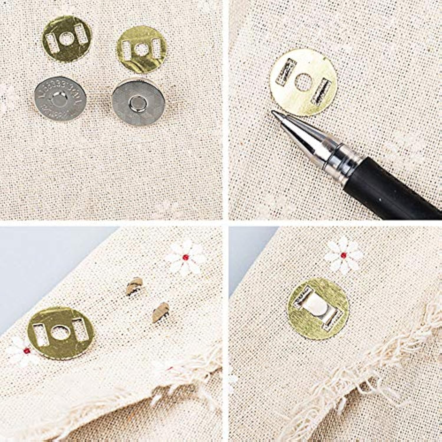 40 Sets Silver And Bronze Tone Magnetic Snap Claspsbutton Fastener Cla
