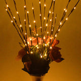 60 Leds Solar Powered Artificial Branch Lights Twig Lights Lighted Willow Branch For Christmas Thanksgiving Home Party D