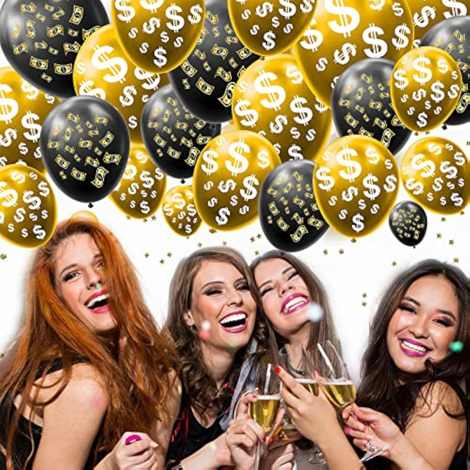 20Pcs Money Dollar Currency Symbol Signs Latex Balloons Dollar Bill Party Balloons For Money Theme Party Birthday Las Vegas Casino Party Wedding Bachelorette Retirement Anniversary Graduation
