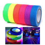 Uv Blacklight Reactive Fluorescent Cloth Tape Glow In The Dark Neon Gaffer Tape Birthday Christmas Party Supplies.Each Roll Is 0.6 Inch X 16.5 Ft (6-Pack)