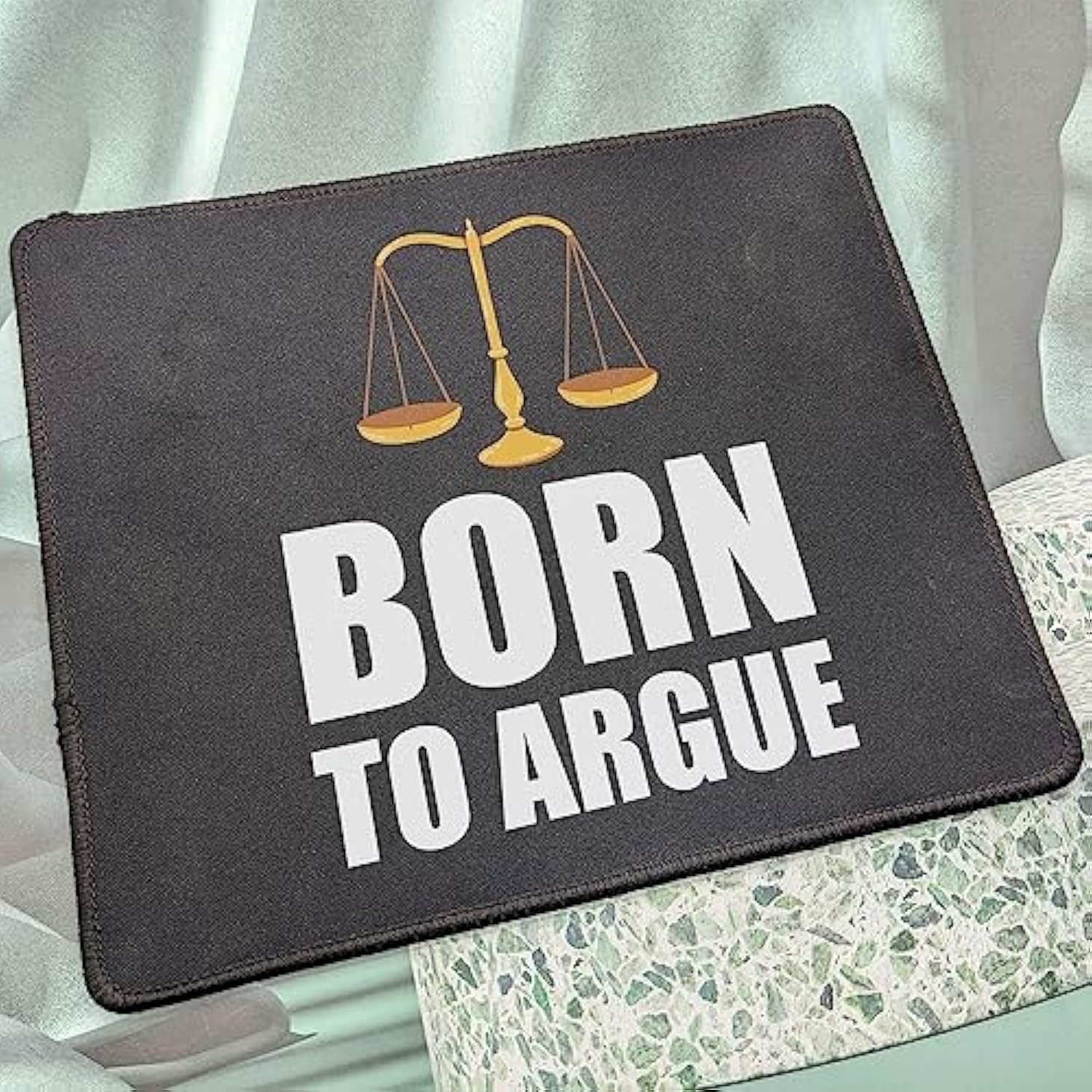 Born To Argue Lawyer Mousepad - Lawyer Gifts Appreciation Funny Sarcastic Mouse Mat - Attorney Mouse Pad 9.5 X 7.8 Inch