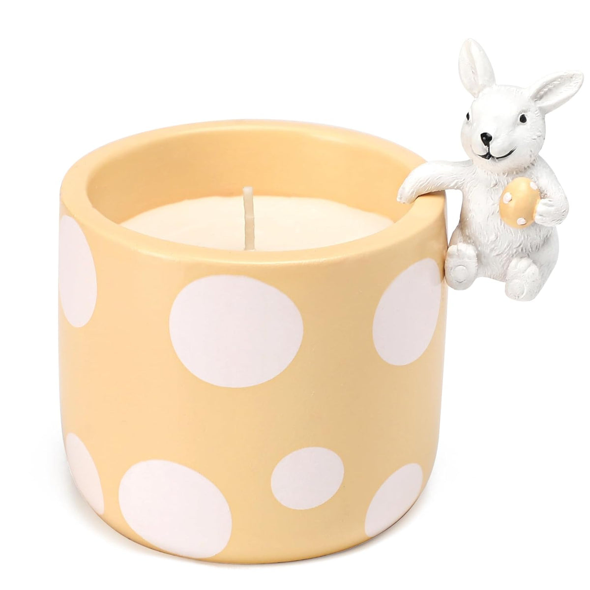 Easter Candles - Sunflower Scented Candle, Polka Dot Candle With Cute Bunny, Easter Decor Gift For Women Girls