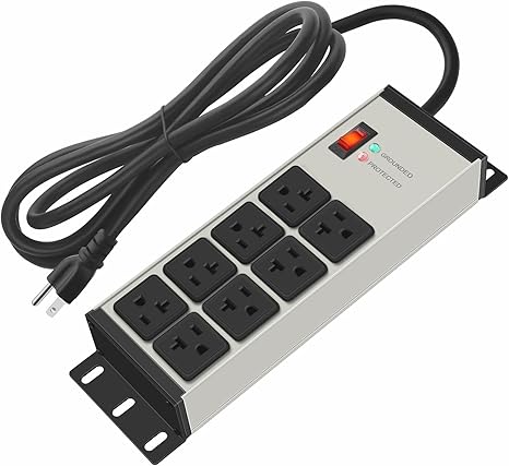 Heavy Duty Surge Protector Power Strip 8 Outlets 6FT Extension Cord 12 Gauge for Garage Home Office