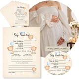 Baby Predictions And Advice Cards - 50 Keepsake 5" X 7" Cards, Fun Baby Shower Games And Activities, Advice For New Parents To Be, Wishes For Baby And Family (Baby Boy)