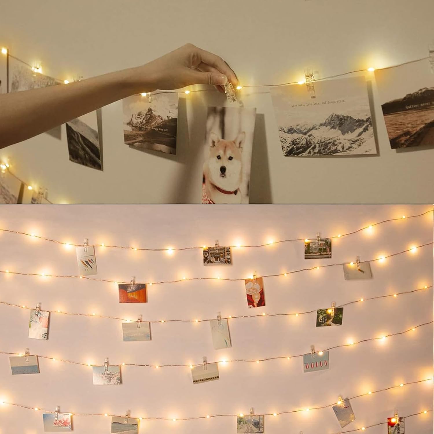 Photo Clip String Light, 32.8Ft 100 Led Fairy Lights With Clips For Hanging Pictures, Photo Light With 50 Clear Clips Fo