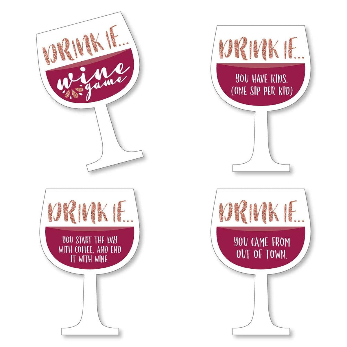 Drink If Game - But First, Wine - Wine Tasting Party Game - 24 Count