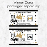 Big Dot of Happiness 1st Birthday Little Mr. Onederful - Boy First Birthday Party Game Scratch Off Cards - 22 Count
