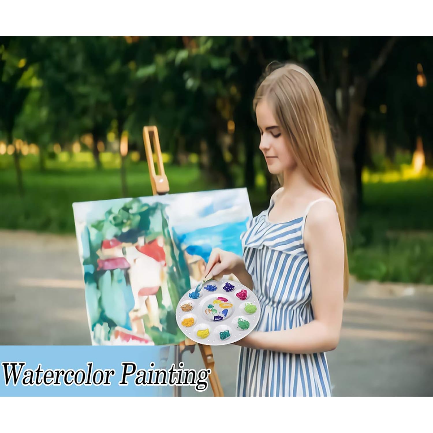 22 Pcs Paint Tray Palettes For Kids, Plastic Paint Pallet With 10 Wells, Acrylic Artist Paint Tray Palette For Kids, Students To Acrylic Oil Watercolor Craft Supplies Diy Art Painting