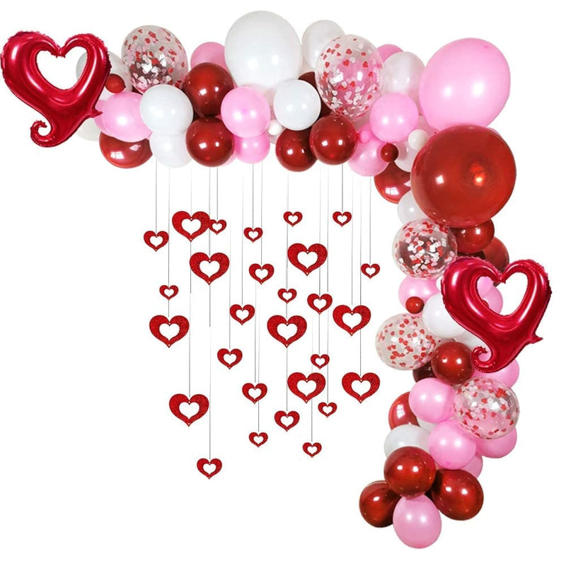 100Pcs Valentines Day Red White Pink Balloons Garland Arch Party Decor