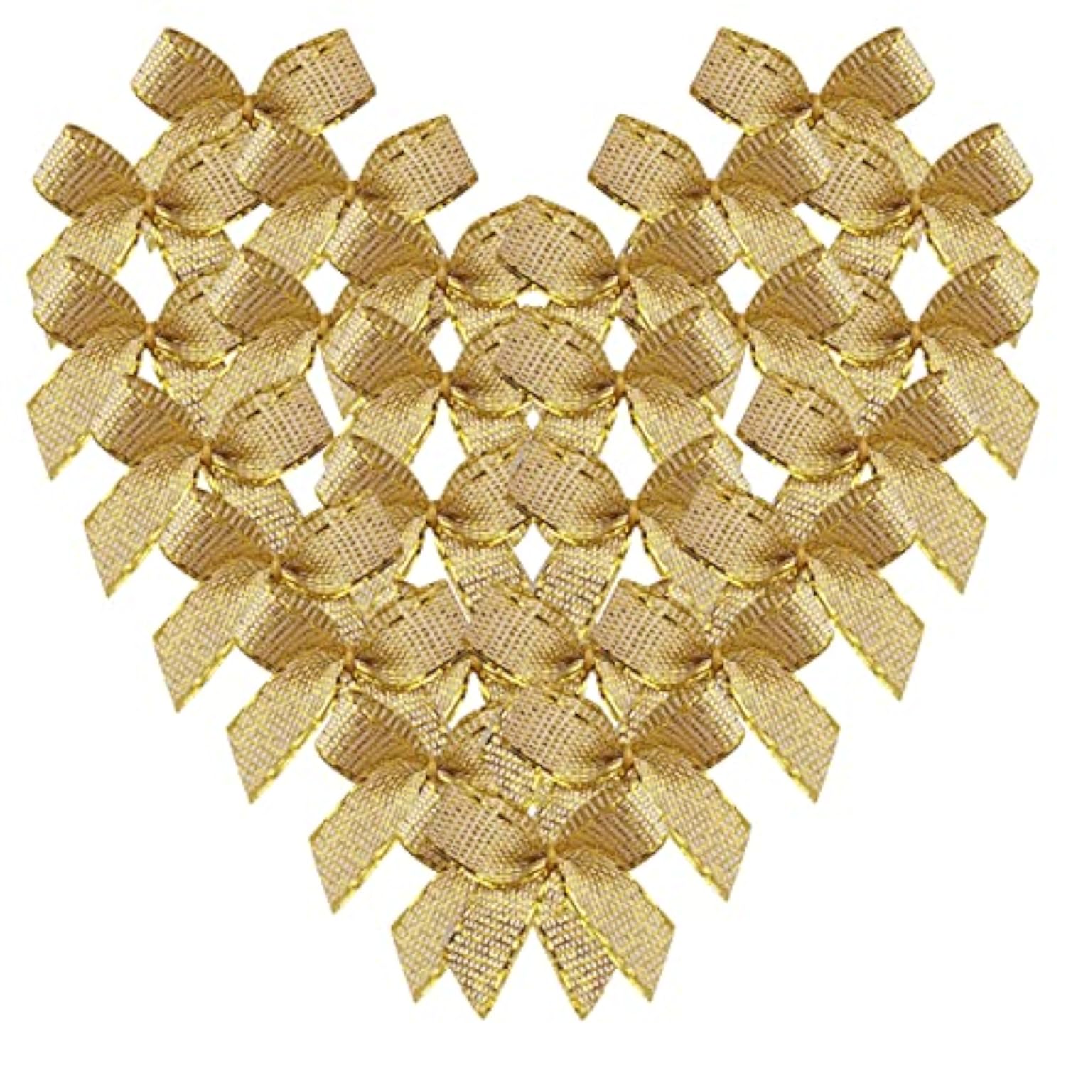 50Pcs Mini Gold Bows For Crafts Metallic Ribbon Bows Appliques Diy Cra