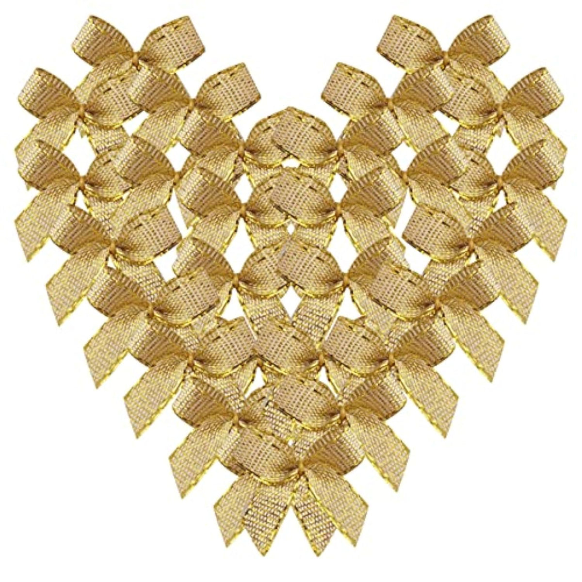 50Pcs Mini Gold Bows For Crafts Metallic Ribbon Bows Appliques Diy Cra