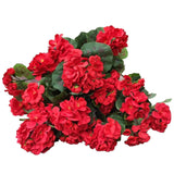 4Pcs Artificial Geranium Flowers Red Faux Silk Geranium Floral Bushes 14.2 Inches For Outdoor Decor Planter Pot Indoor Garden Patio Table Centerpiece