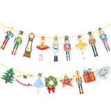 Nutcracker Party Banners 2Pcs Christmas Ballet Nutcracker Decorations Nutcracker Party Supplies Xmas Tree Cutout Banners For Nutcracker Soldier Party Hanging Sign Decor