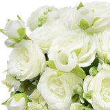 2 Pack Artificial Flowers Bouquet, 10 Pcs Austin Roses Silk Flowers Heads, Fake Peonies Flower For Home Decor Table Centerpieces Wedding Bridal Bouquet Mother'S Day Valentine'S Day, White