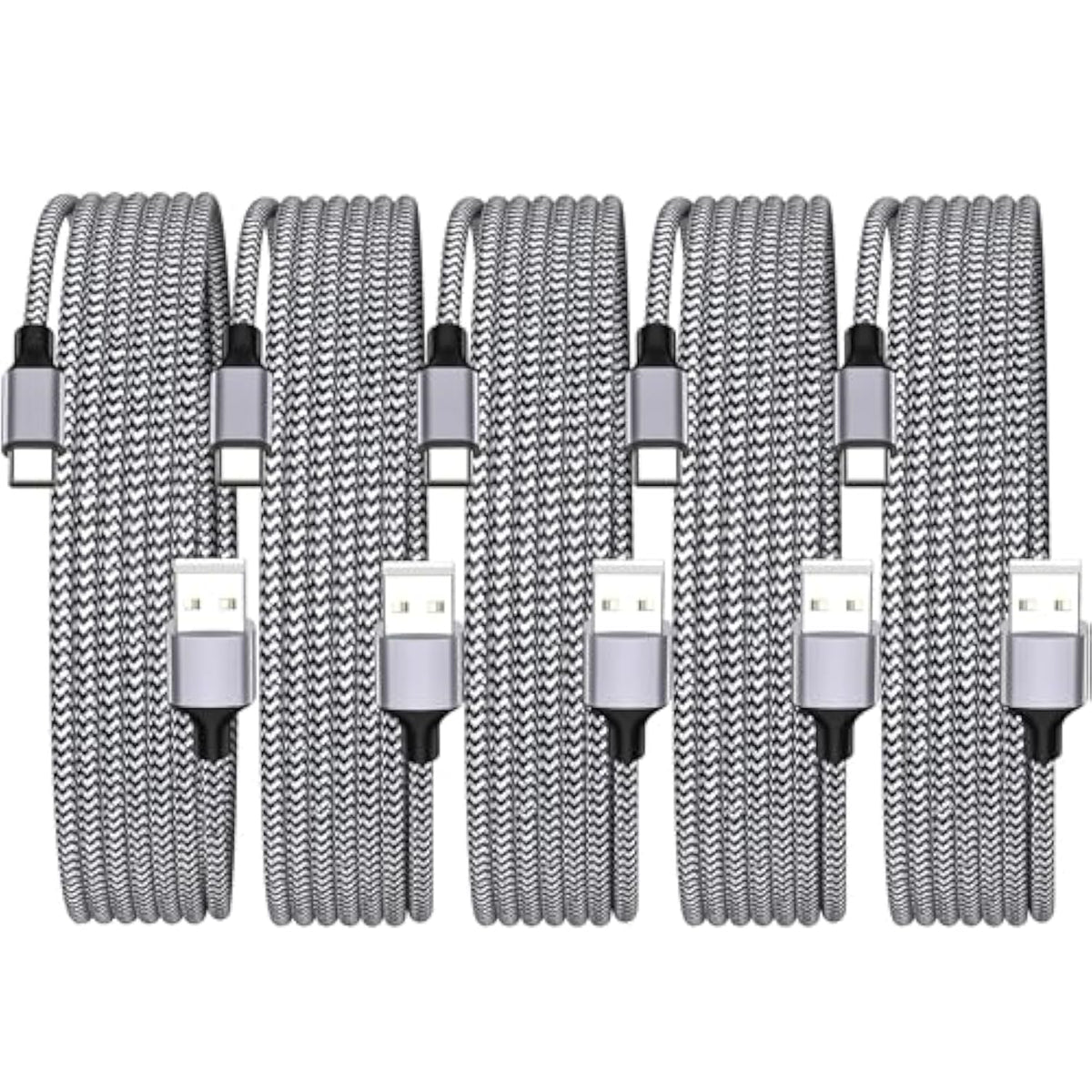 [Apple Mfi Certified] Iphone 17 Charger Cable, 5Pack Usb A To Type C 60W Fast Charging Cord Usb Type C Braided Cable For Iphone 17/17 Air/17 Pro/17 Pro Max/16 Pro/15/Galaxy S25/S24/Pixel/Ipad