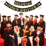 We Are So Proud Of You Banner - Large 14 Feet, No Diy | Graduation 2024 Party Decorations | Congratulations Banner, Gold And Black Class Of 2024 Decorations
